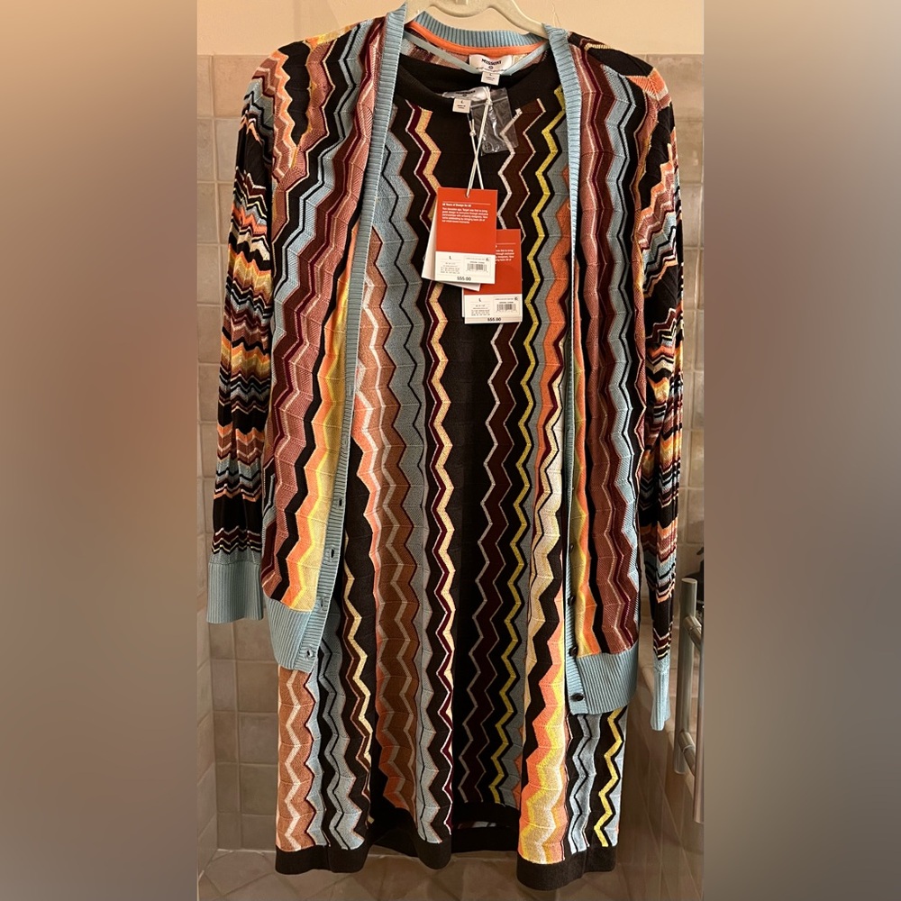 NWT MISSONI 2 piece Cardigan and Dress set. Size L.